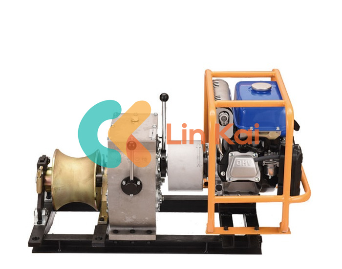 3 Ton Portable Kabel Winch Puller Kanthi Diesel Engine 4HP Ing Power Line Construction