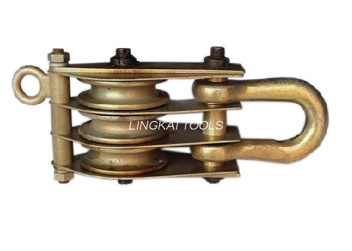 10KN Tackle Tower Erection Tools Three Wheels Steel Hoisting Kanggo Erecting Pole