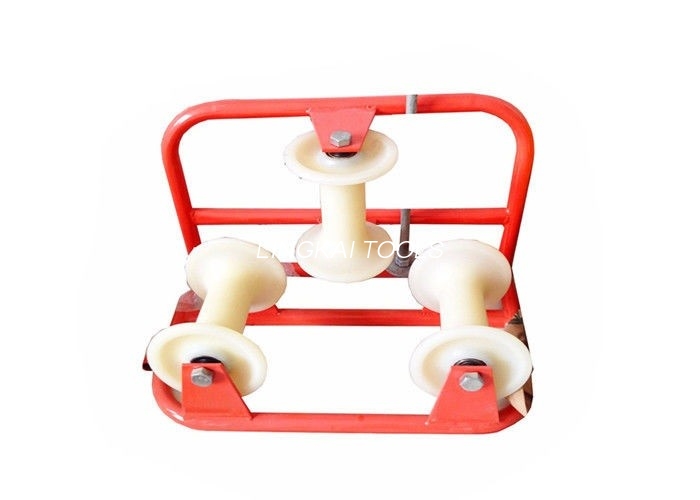 10KN Beban Nilon Triple Corner Kabel Roller Tiga Wheels Kabel Narik Rollers