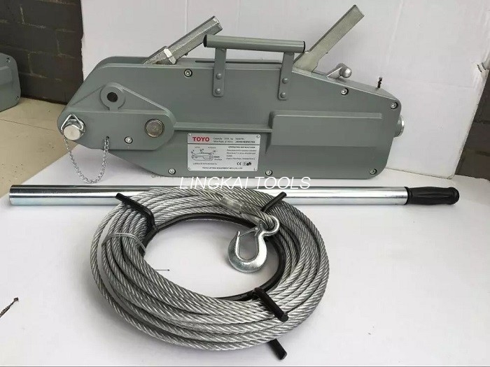 Winch Kawat Baja Tirfa Tangan Tukang Kawat Hoist Hoist Hoist Winch Kanggo Angkatan