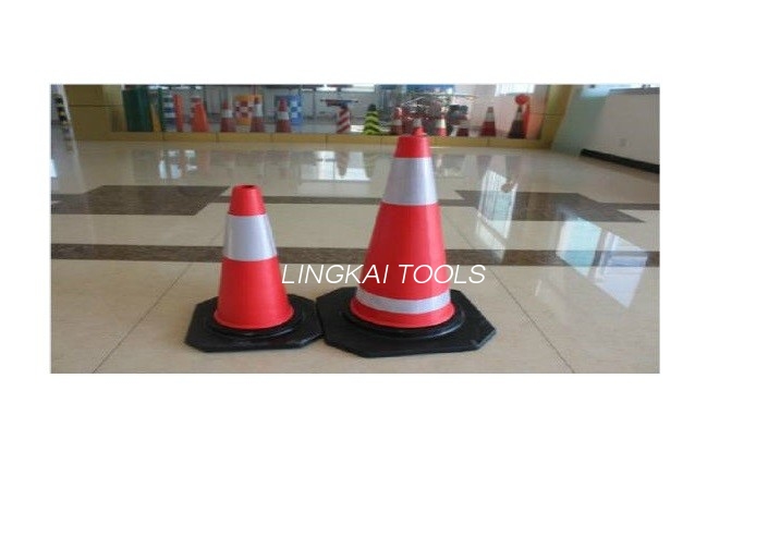 Red PVC Construction Safety Tools Lintas Rode Cones Kanthi Tape Reflektif