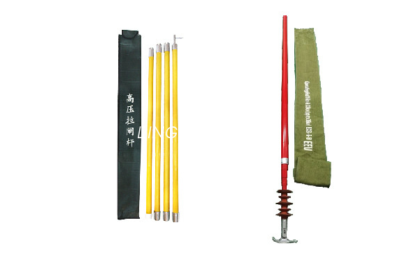 3-10m Teleskopik Fiberglass Listrik Hot Stick / High Voltage Insulating Ngalih Rod