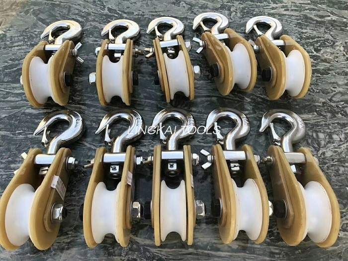 Epoxy Resin Plate Tower Alat Ereksi Insulated Hoisting Tackle 8mm Tali Max Diameter