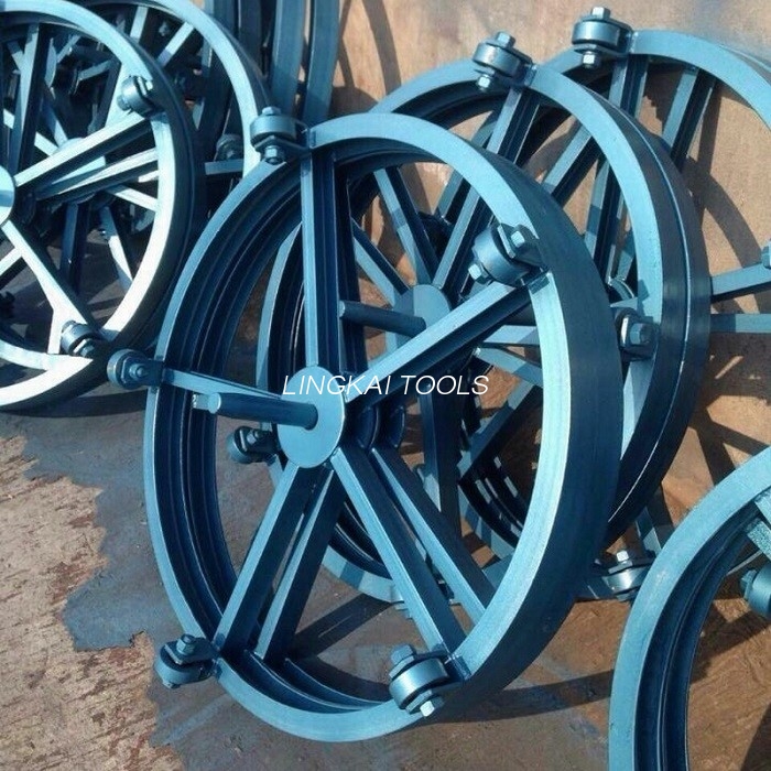1000mm Diameter Kabel Bawah Tanah Alat Putar Pelat Baja Berdiri Tegak Pembayaran Drum Turntable
