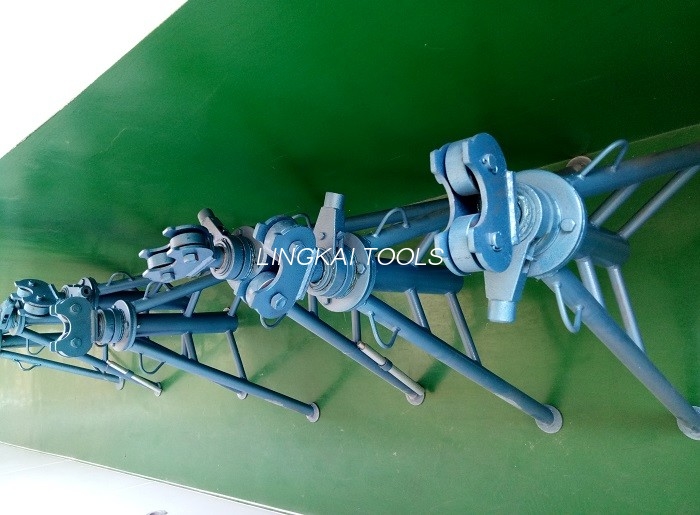 Peralatan Pemasangan Kabel Screw, Wire Payoff Stand Kanthi Beban Rated 1 Ton 3 Ton 5 Ton