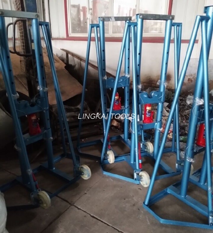 Spindle Bar Hydraulic High Lift Jack Stands 10T Kanggo Mawa Kabel Reel