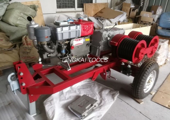 Winch Drum Capstan Ganda 5 Ton Kanthi Trailer Cocokake Mesin Bensin Honda / Yamaha