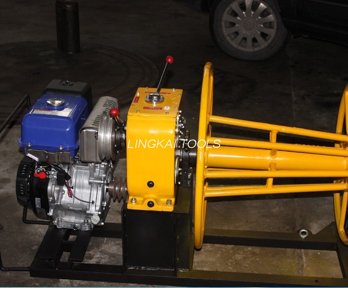 Mesin Bensin Wire Rope Winch 2 Ton Kanggo Wire Take Up / Wire Rope Rewinder