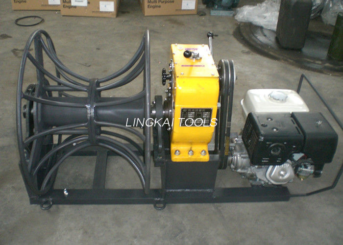 Mesin Bensin Kabel Winch Puller 5 Ton Kanggo Konduktor Njupuk Up / Stringing