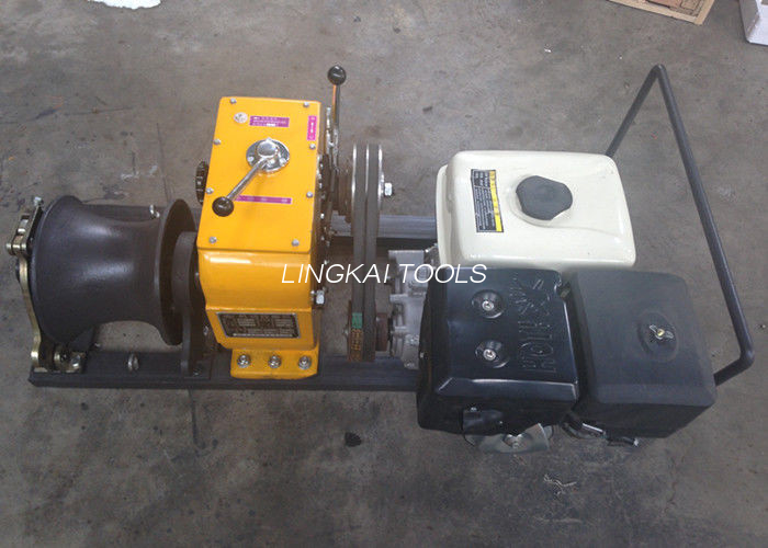 Mesin Bensin Kabel Penarik Winch / Belt Driven Kabel Hoist Puller 100kg