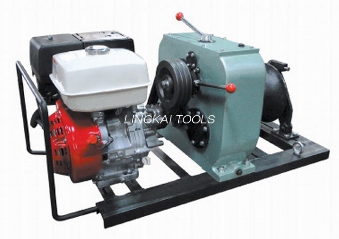 Mesin Bensin Kabel Winch Puller Sabuk Driven Portable Kabel Puller 5T