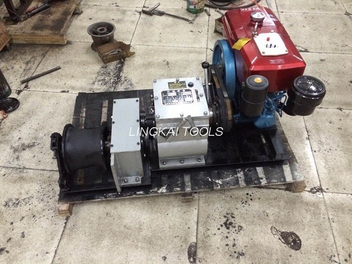 Sabuk Driven Kabel Winch Puller Kanthi HONDA Engine Kanggo Line Construction