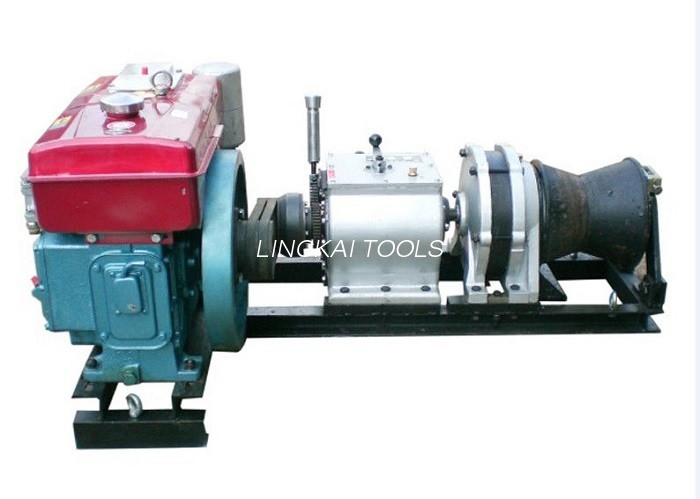 Volume Cilik 5 Ton Kabel Winch Puller Mesin Diesel Powered Winch Kanthi Sabuk Driven