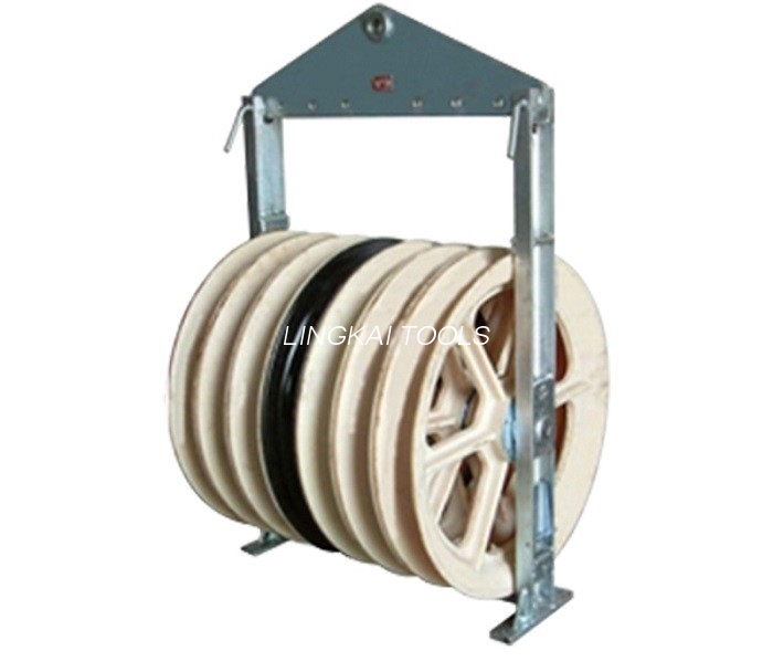 Steel Tengah Enem Nylon Seven Wheel Konduktor Pulley Kanggo Stringing Equipment