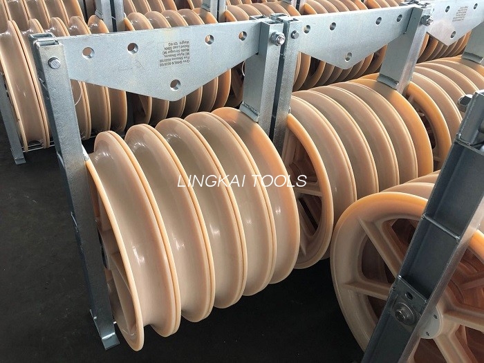 660 Mm Lima Bundled Konduktor Stringing Blok Pulley