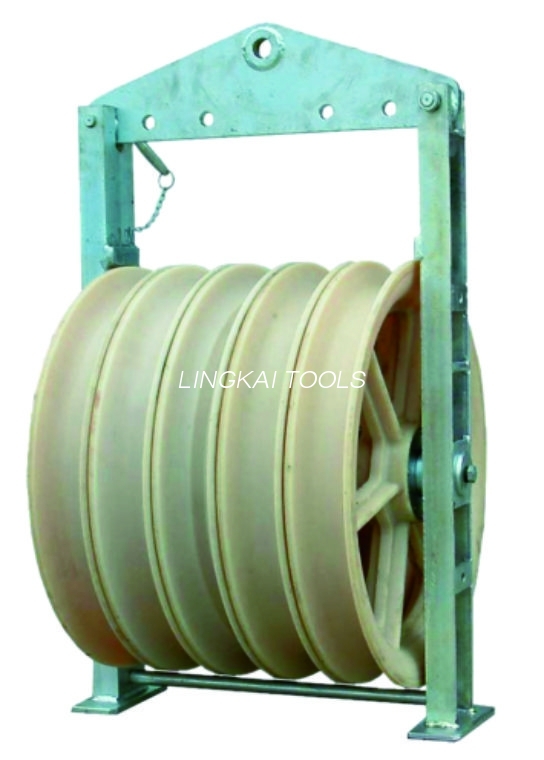 508X75mm 3 Nylon Wheels Bundled Overhead Konduktor Stringing Blocks