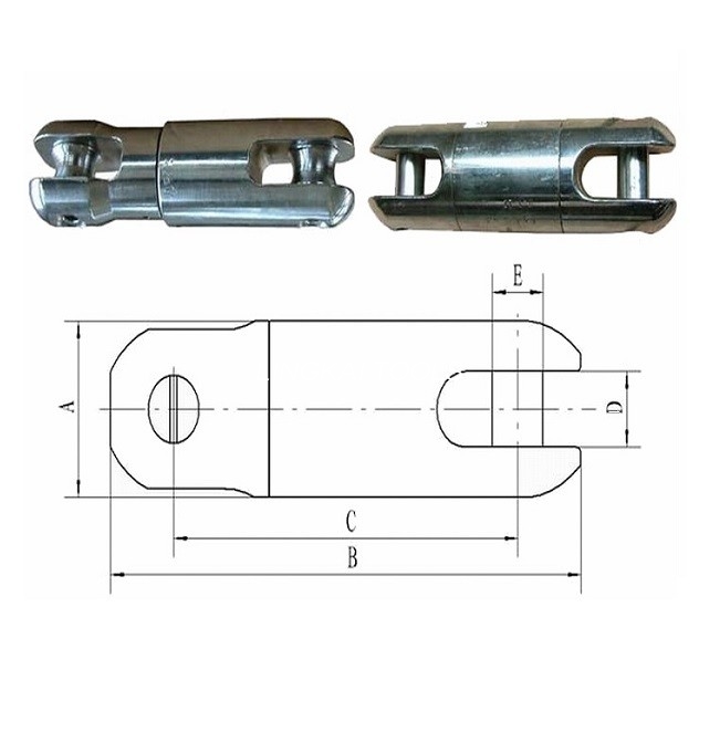 Swivel Joint Steel Wire Rope Konektor Kanggo Kabel Narik Stringing Tools