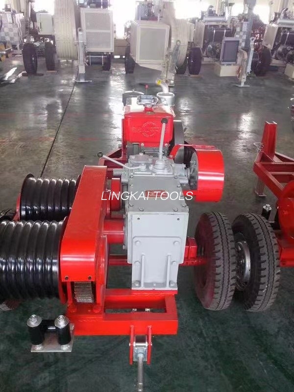 50KN Trailer Motorized Winches Kanggo Overhead Line Stringing